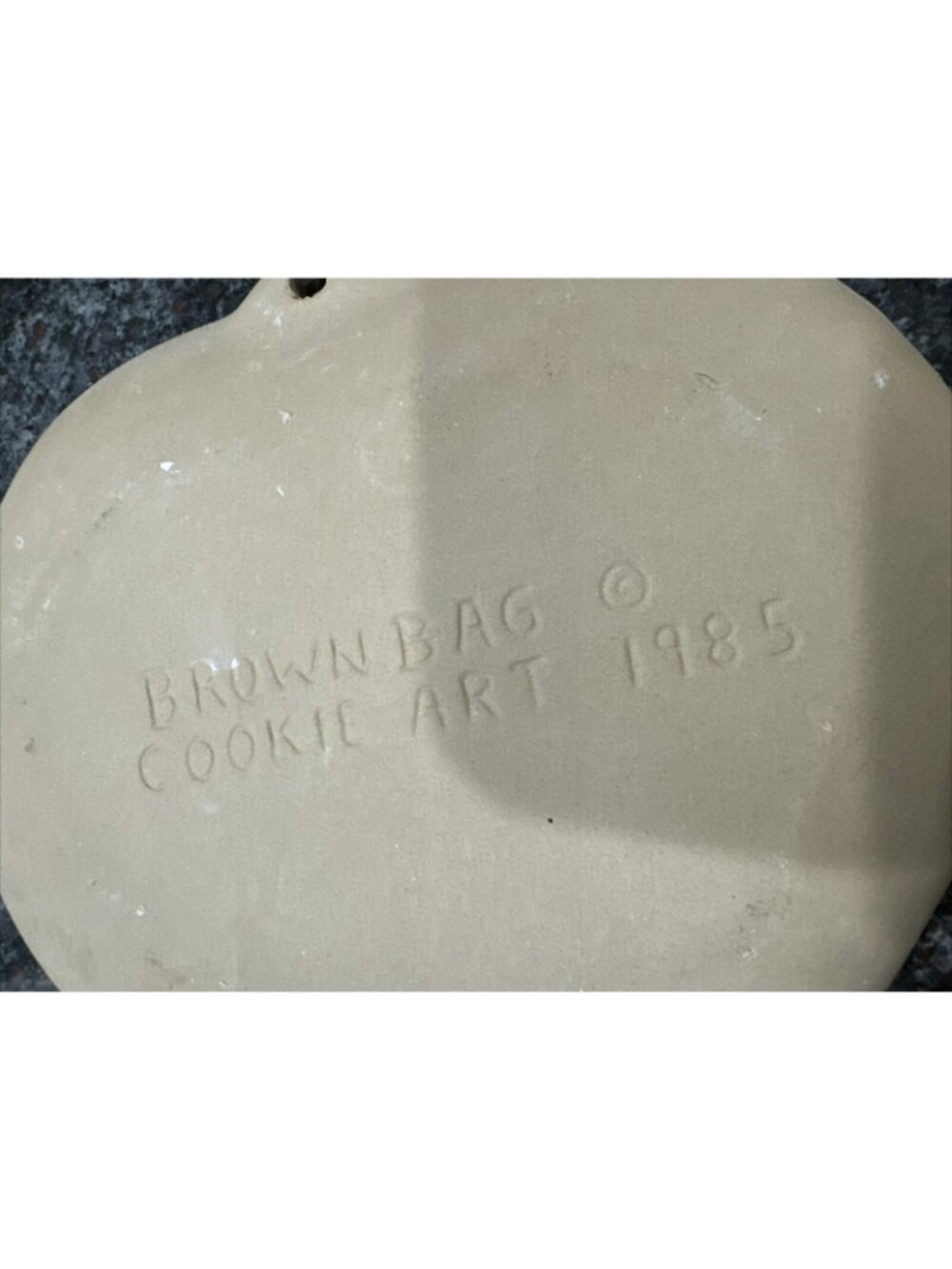 Heart-Shaped Brown Bag Cookie Art Stone Mold Birds & Flowers Design 1985 Vintage - Picture 2 of 4
